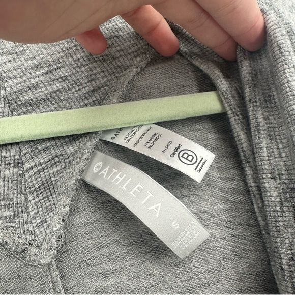 Athleta Nirvana Gray Drape Open Front Cardigan Size Small Modal Heathered Grey - Picture 4 of 7